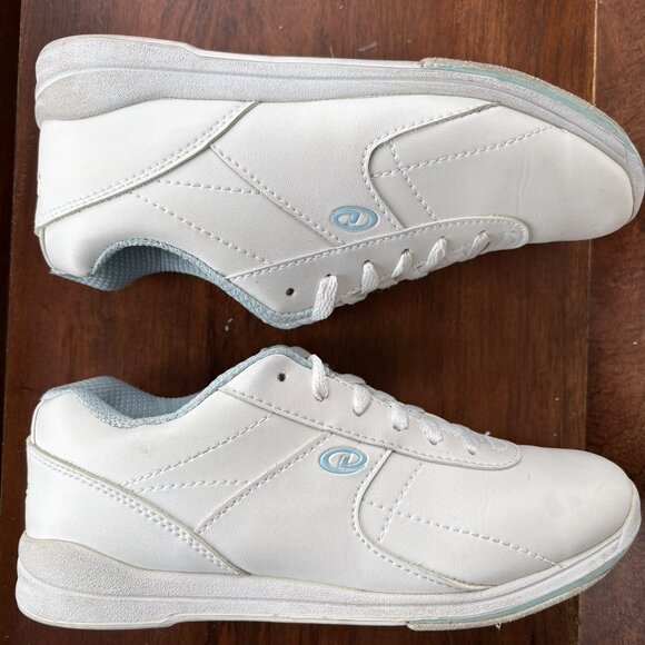 Dexter Bowling Shoes Women's Size 8.5 White Blue Slide-Rite Non-Marking Rubber - Picture 6 of 10